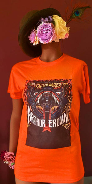 The Crazy World Of Arthur Brown T-Shirt - Unisex - (ORANGE VERSION)